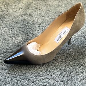 Brand new Jimmy Choo, black and pebble colored pumps